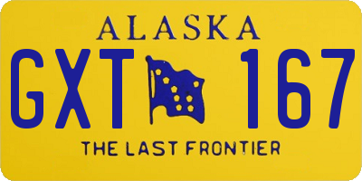 AK license plate GXT167