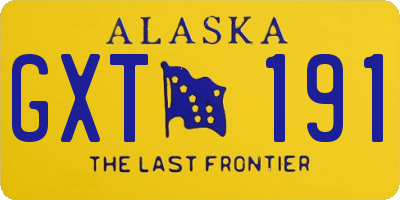 AK license plate GXT191