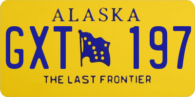 AK license plate GXT197
