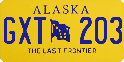 AK license plate GXT203