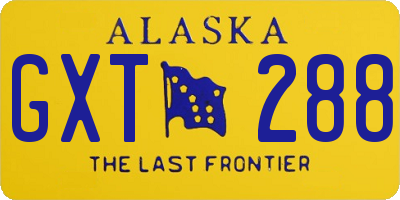 AK license plate GXT288