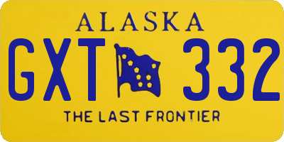 AK license plate GXT332
