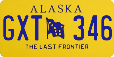 AK license plate GXT346