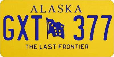 AK license plate GXT377