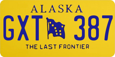 AK license plate GXT387
