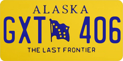 AK license plate GXT406