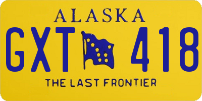 AK license plate GXT418