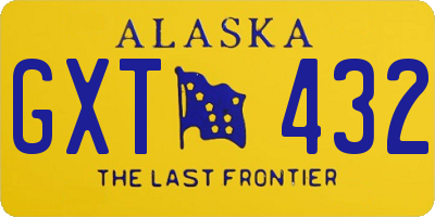 AK license plate GXT432