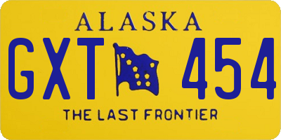 AK license plate GXT454
