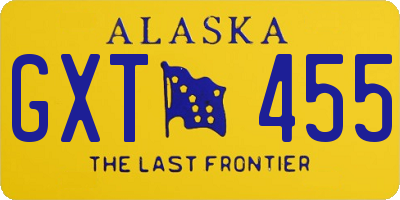 AK license plate GXT455