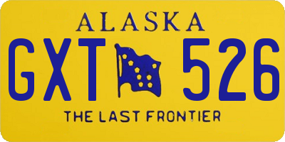 AK license plate GXT526