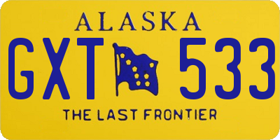 AK license plate GXT533