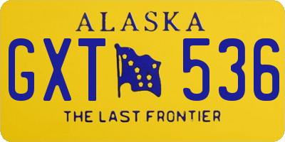 AK license plate GXT536