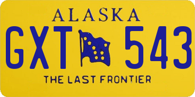 AK license plate GXT543