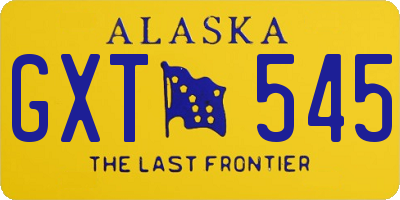 AK license plate GXT545
