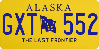 AK license plate GXT552
