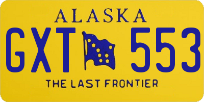 AK license plate GXT553