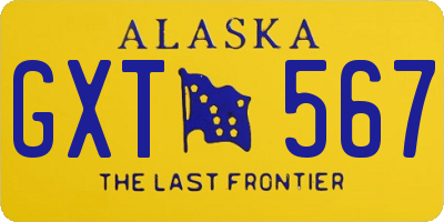 AK license plate GXT567