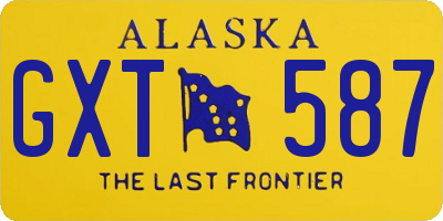 AK license plate GXT587