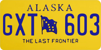 AK license plate GXT603
