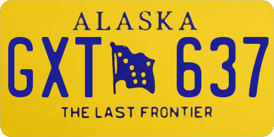 AK license plate GXT637