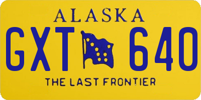 AK license plate GXT640