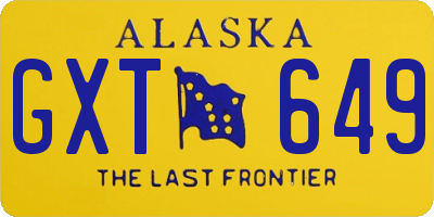 AK license plate GXT649