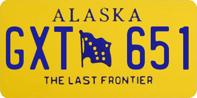 AK license plate GXT651