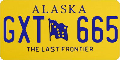 AK license plate GXT665