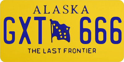 AK license plate GXT666