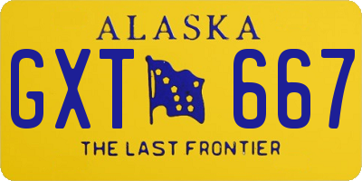 AK license plate GXT667