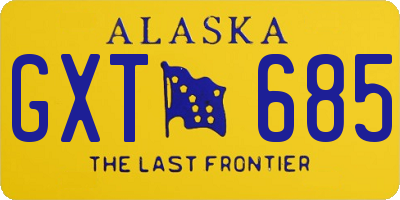 AK license plate GXT685