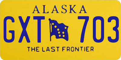 AK license plate GXT703