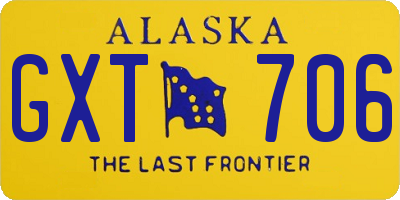 AK license plate GXT706