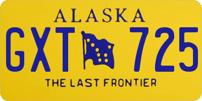 AK license plate GXT725