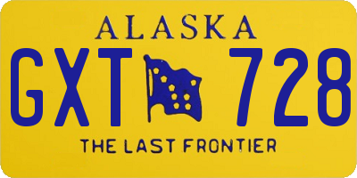 AK license plate GXT728