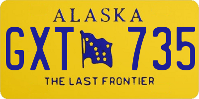 AK license plate GXT735