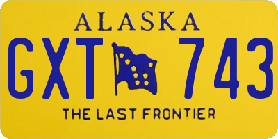 AK license plate GXT743