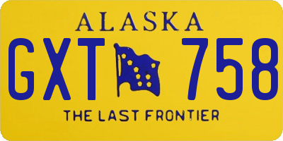 AK license plate GXT758