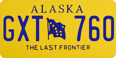 AK license plate GXT760