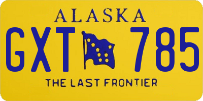 AK license plate GXT785
