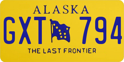 AK license plate GXT794