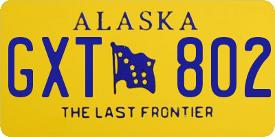 AK license plate GXT802
