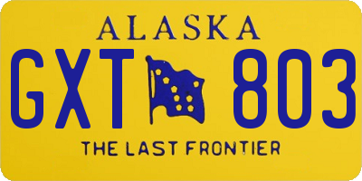 AK license plate GXT803