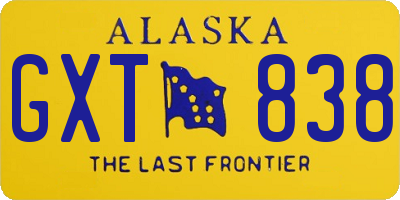 AK license plate GXT838