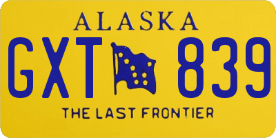 AK license plate GXT839