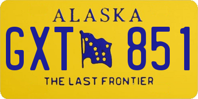 AK license plate GXT851