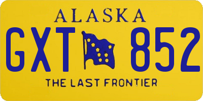 AK license plate GXT852