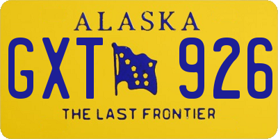 AK license plate GXT926