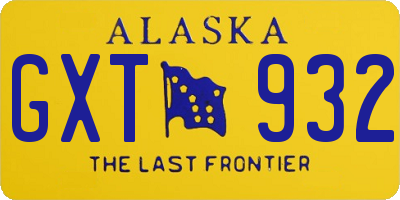 AK license plate GXT932